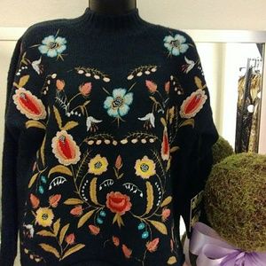 Cliche Vintage Inspired Embroidered Sweater